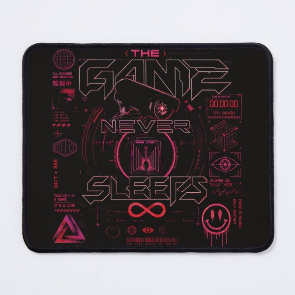 Item preview, The Game Never Sleeps | Gaming & Competitive Typography T-Shirt designed and sold by rushaib.