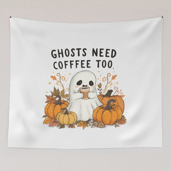 Item preview, Ghosts Need Coffee Too designed and sold by catcurio.
