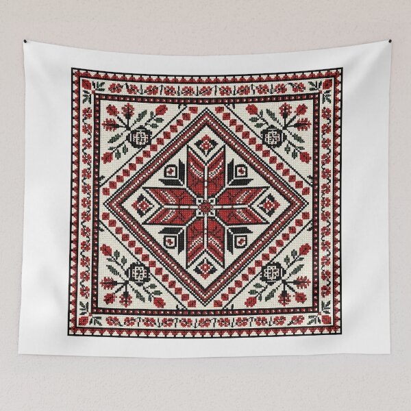 Item preview, Palestinian Tatreez Folk Embroidery | Geometric Cross Stitch Pattern designed and sold by BrainCurves.