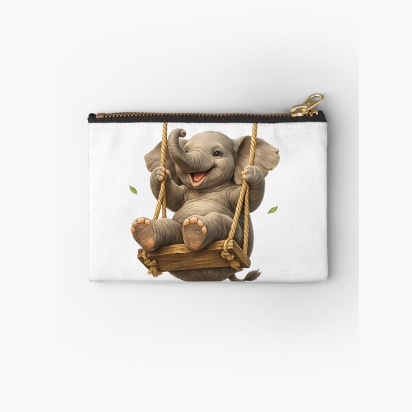 Item preview, Elephant Swinging on a Swing – Whimsical Wildlife Art Prince Tripathi  designed and sold by Prince Tripathi .