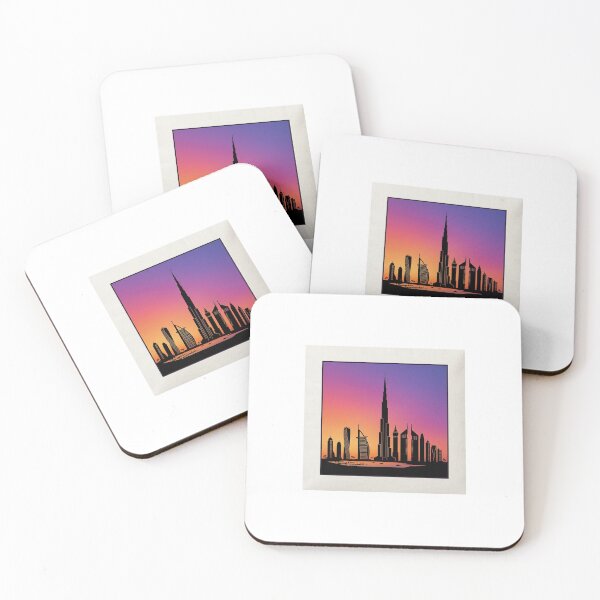 Item preview, Dubai Skyline Silhouette - Sunset Art Design designed and sold by MiniBuildPrints.