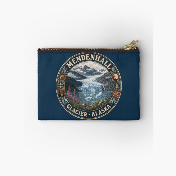 Item preview, Mendenhall Glacier Juneau Alaska Illustration Travel Art Badge designed and sold by KrisSidDesigns.