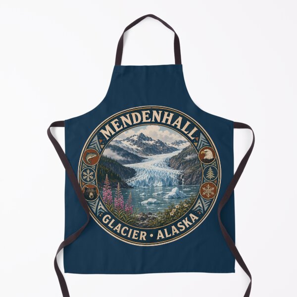 Item preview, Mendenhall Glacier Juneau Alaska Illustration Travel Art Badge designed and sold by KrisSidDesigns.