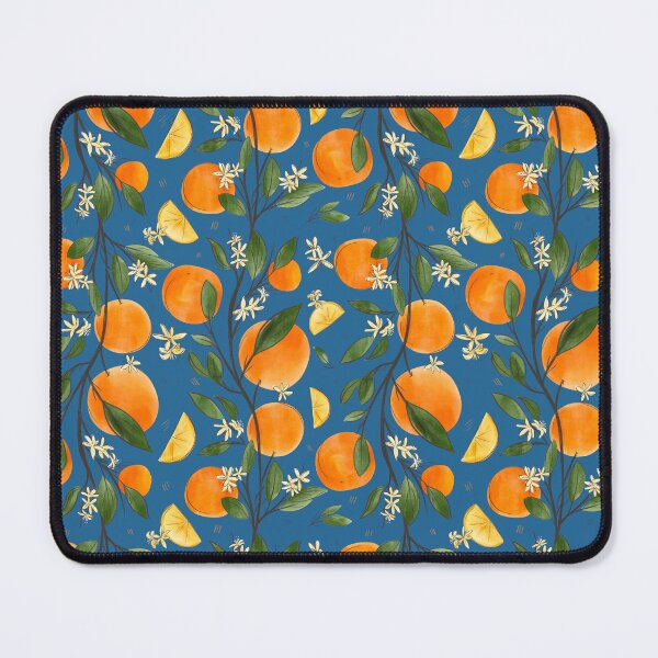 Item preview, Citrus Blossom Garden on Blue designed and sold by Yujie Morales Design and Illustration.