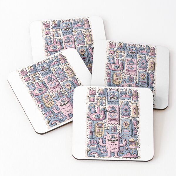 Item preview, Whimsical Doodle Monsters Abstract Art Design designed and sold by Romgora.