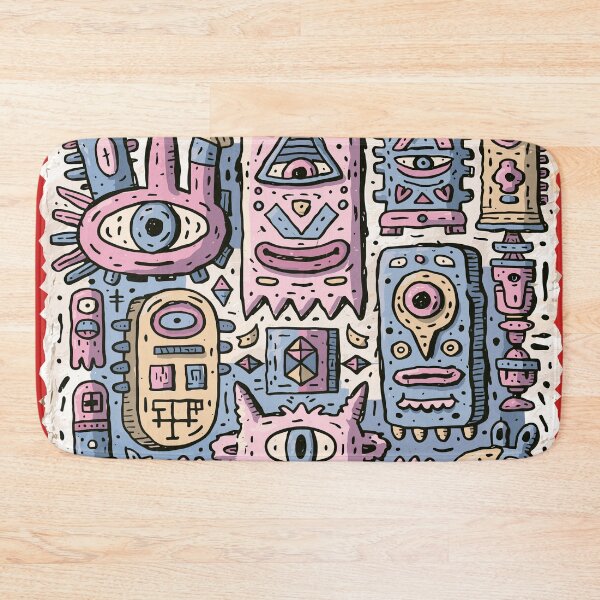 Item preview, Whimsical Doodle Monsters Abstract Art Design designed and sold by Romgora.