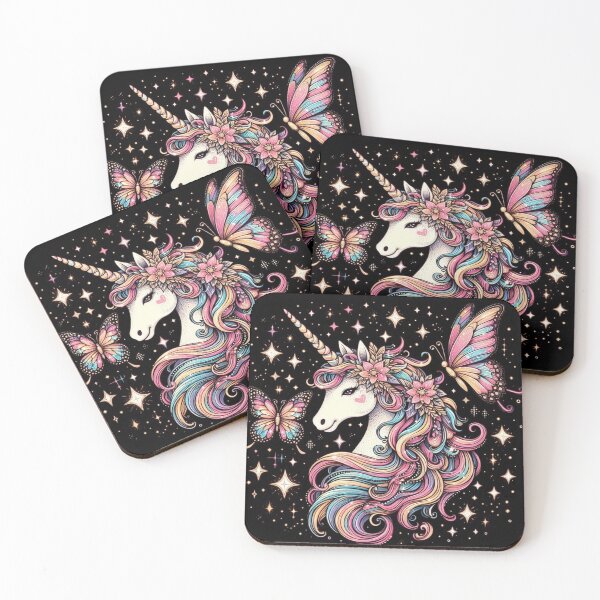 Item preview, Dreamy Pastel Rainbow Unicorn & Butterflies designed and sold by J-CCreations.