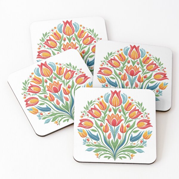 Item preview, Tulip Folk Embroidery Mandala Clipart Collection 9 designed and sold by PlayPlearnZone.