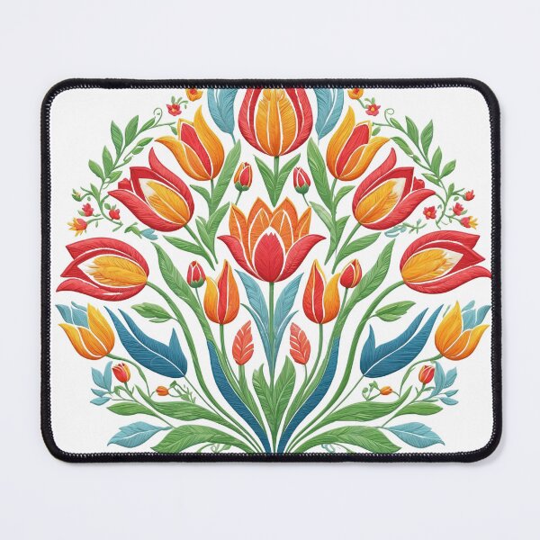 Item preview, Tulip Folk Embroidery Mandala Clipart Collection 9 designed and sold by PlayPlearnZone.