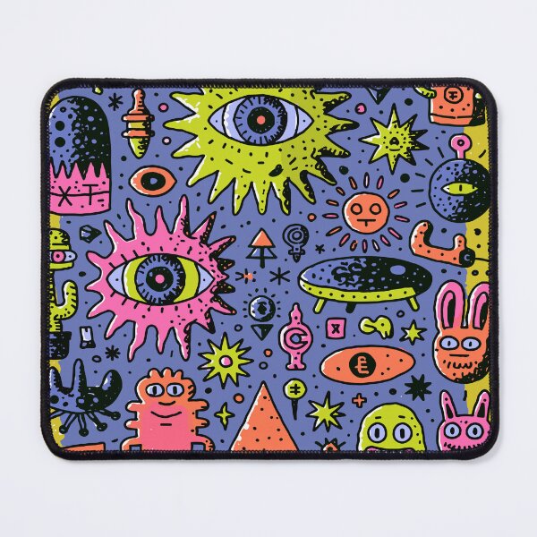 Item preview, Psychedelic Cosmic Doodle Monster Mashup Art designed and sold by Romgora.