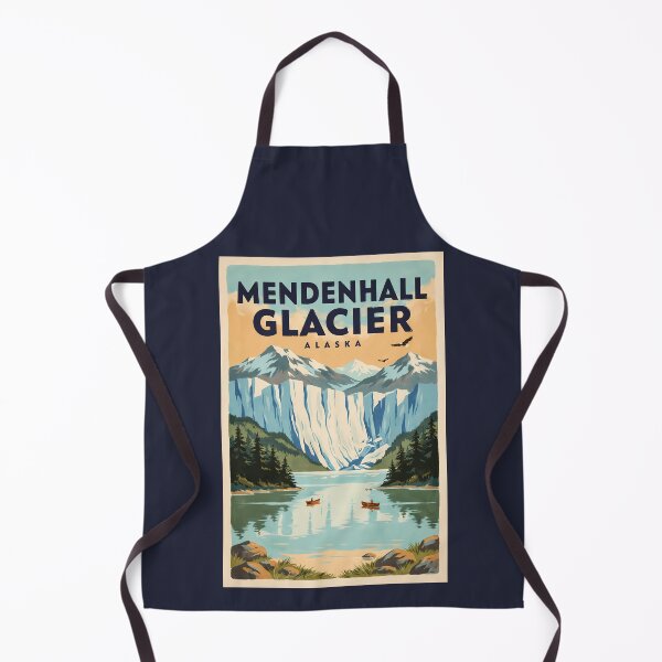 Item preview, Mendenhall Glacier Alaska River Illustration Travel Art Vintage designed and sold by KrisSidDesigns.