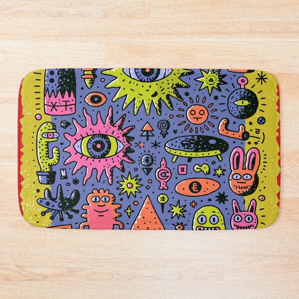 Item preview, Psychedelic Cosmic Doodle Monster Mashup Art designed and sold by Romgora.