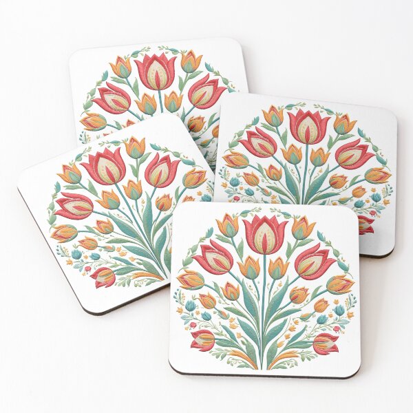 Item preview, Tulip Folk Embroidery Mandala Clipart Collection 10 designed and sold by PlayPlearnZone.