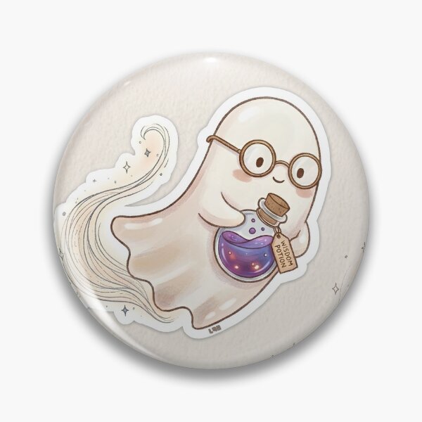 Item preview, Cute Ghost With Glasses Holding Wisdom Potion designed and sold by L98-Studio.