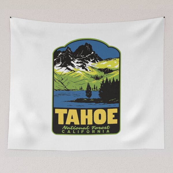 Item preview, Sierra Buttes Tahoe National Forest Retro Travel Art designed and sold by HalpinDesign.