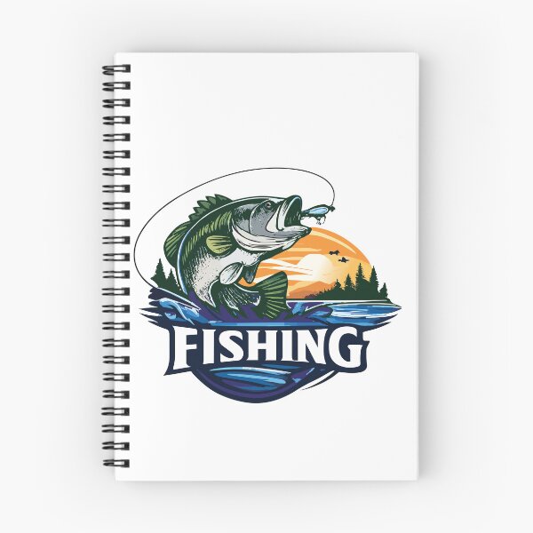 Item preview, Bass fishing Illustration in logo style with custom text "Fishing". designed and sold by Art-Horizon.