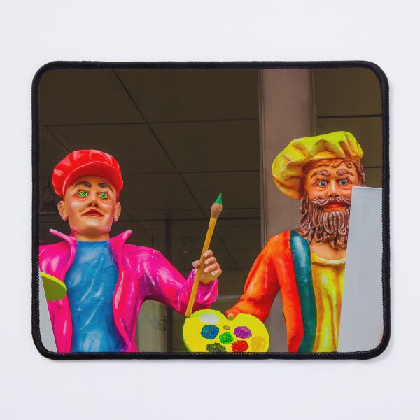 Item preview, Colorful Painter Statues Holding Palettes and Brushes Beside Canvases at Public Art Display designed and sold by Nmallia.