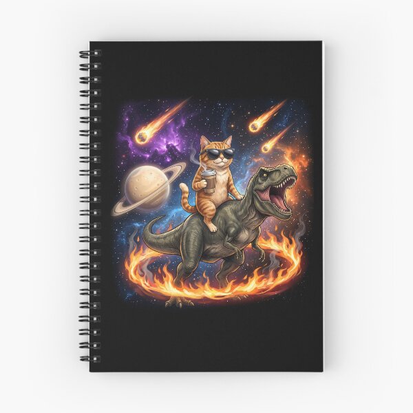 Item preview, Space Dino Rider Funny Art Cat retro gift designed and sold by Amzkao.