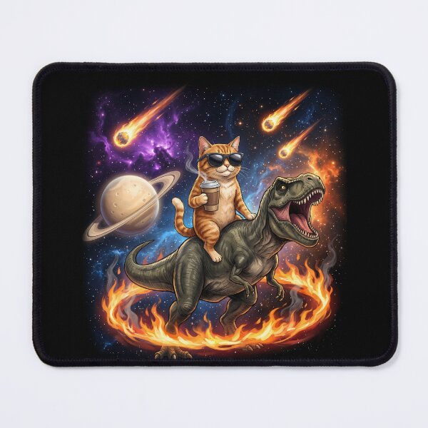 Item preview, Space Dino Rider Funny Art Cat retro gift designed and sold by Amzkao.