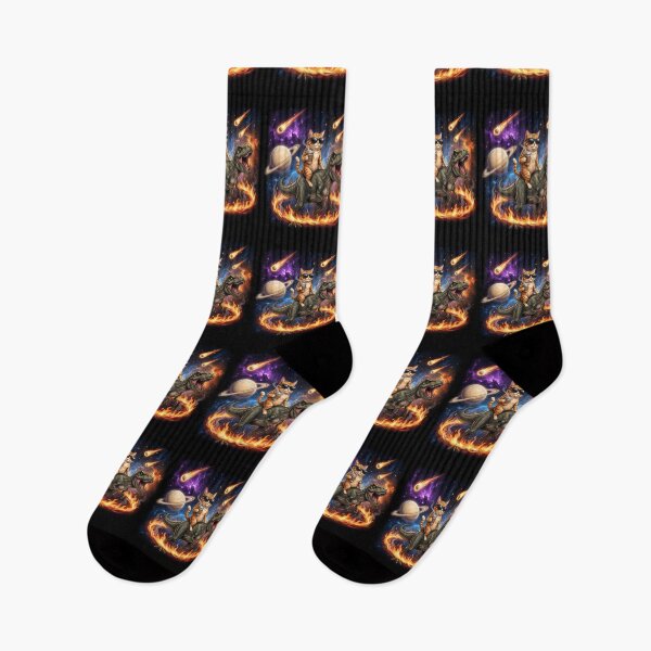 Item preview, Space Dino Rider Funny Art Cat retro gift designed and sold by Amzkao.