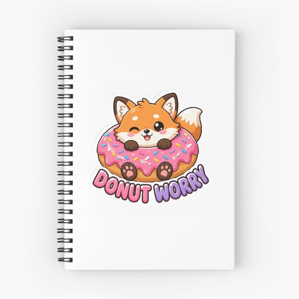 Item preview, Cute Fox Donut Worry Be Happy Kawaii Pun designed and sold by RareVisuals.