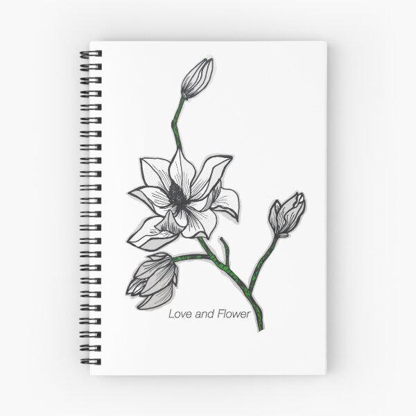 Item preview, Flowers in white, black and green, hand-drawn, minimalist style designed and sold by Senschry.