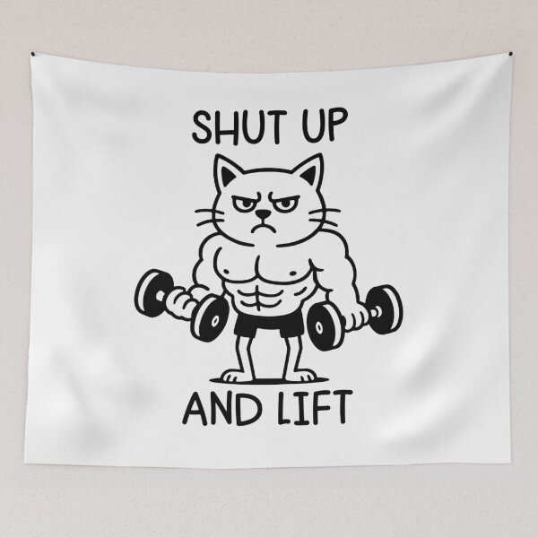Item preview, Shut Up And Lift - Funny Cat gym designed and sold by gunaone-design.