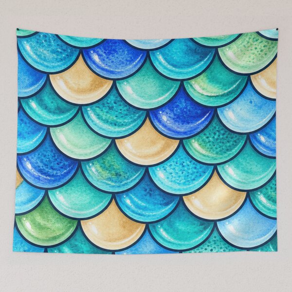 Item preview, Underwater Aqua Scale Pattern designed and sold by annenambiro.