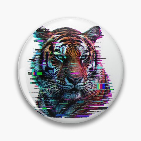 Item preview, Glitch Art Tiger Face Cyberpunk Style designed and sold by Snurly.