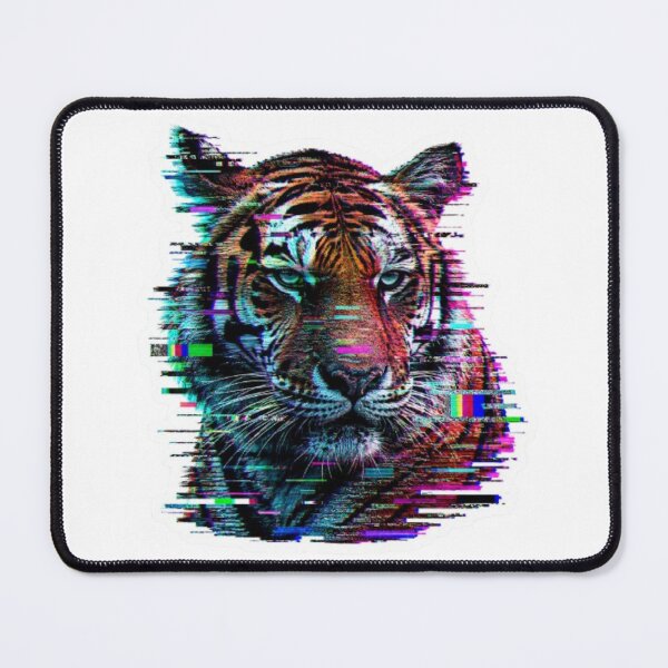 Item preview, Glitch Art Tiger Face Cyberpunk Style designed and sold by Snurly.