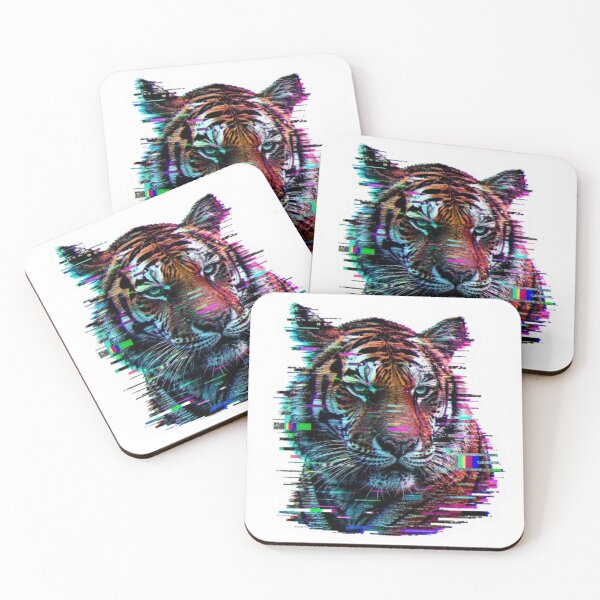 Item preview, Glitch Art Tiger Face Cyberpunk Style designed and sold by Snurly.