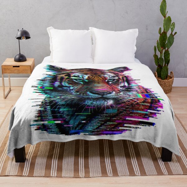 Item preview, Glitch Art Tiger Face Cyberpunk Style designed and sold by Snurly.