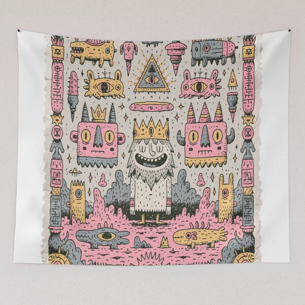 Item preview, Whimsical Doodle King and Monster Friends designed and sold by Romgora.