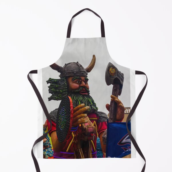 Item preview, Giant Viking Parade Float With Horned Helmet, Axe and Shield At Colorful Carnival Festival designed and sold by Nmallia.
