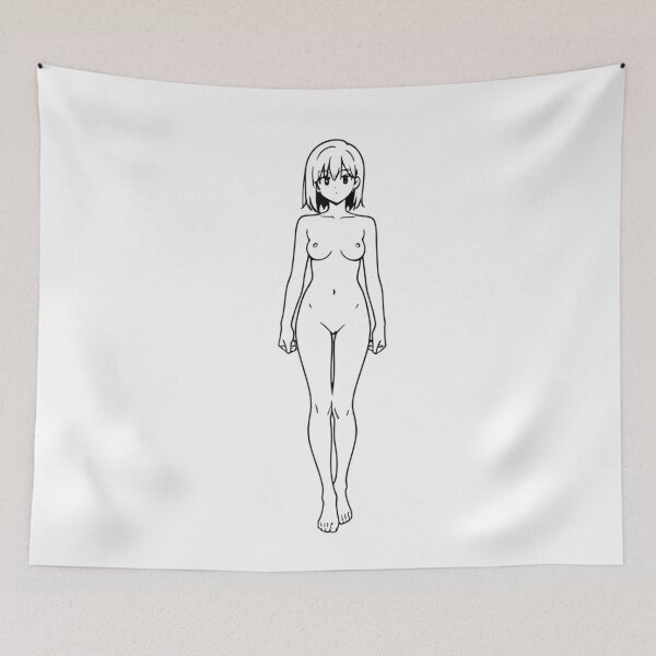 Item preview, Art - Sensual Manga Illustration, Refined Nude Female with Graceful Features designed and sold by AnimeShin.