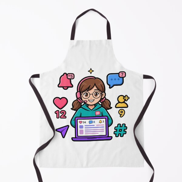 Item preview, Cute Social Media Manager Girl Laptop Sticker designed and sold by Pouf Store.