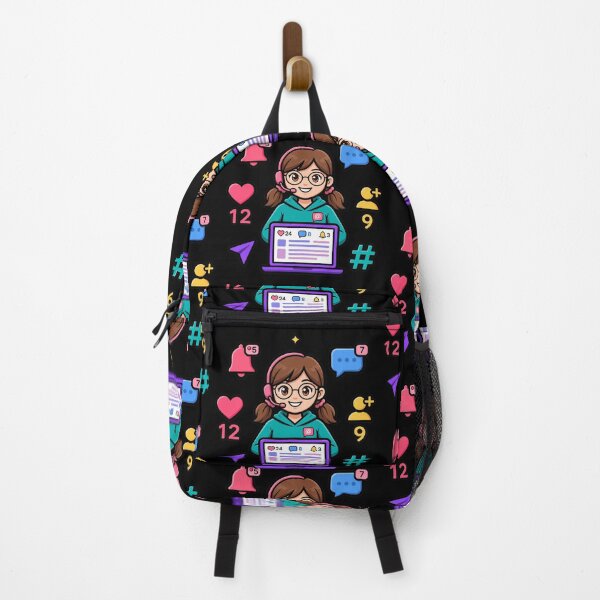 Item preview, Cute Social Media Manager Girl Laptop Sticker designed and sold by Pouf Store.