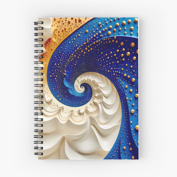 Item preview, Colorful Swirling Spiral Design in Blue and Gold designed and sold by Vicky Brago-Mitchell®.