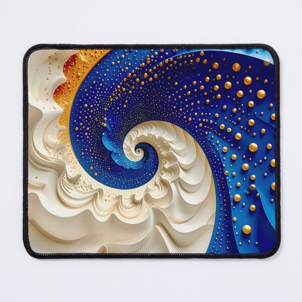 Item preview, Colorful Swirling Spiral Design in Blue and Gold designed and sold by Vicky Brago-Mitchell®.