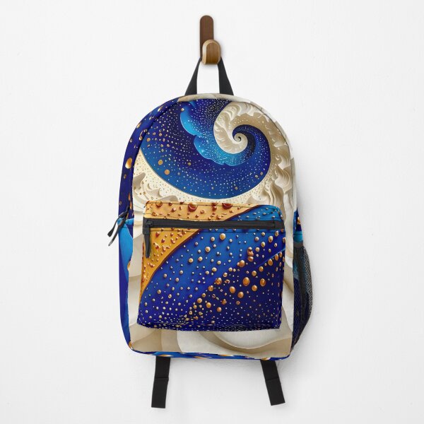 Item preview, Colorful Swirling Spiral Design in Blue and Gold designed and sold by Vicky Brago-Mitchell®.