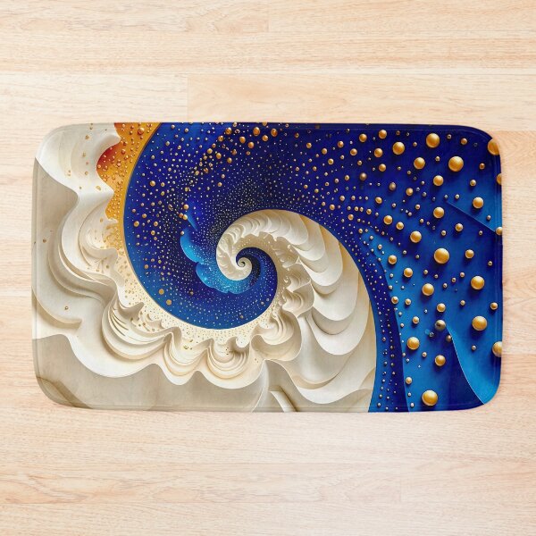 Item preview, Colorful Swirling Spiral Design in Blue and Gold designed and sold by Vicky Brago-Mitchell®.