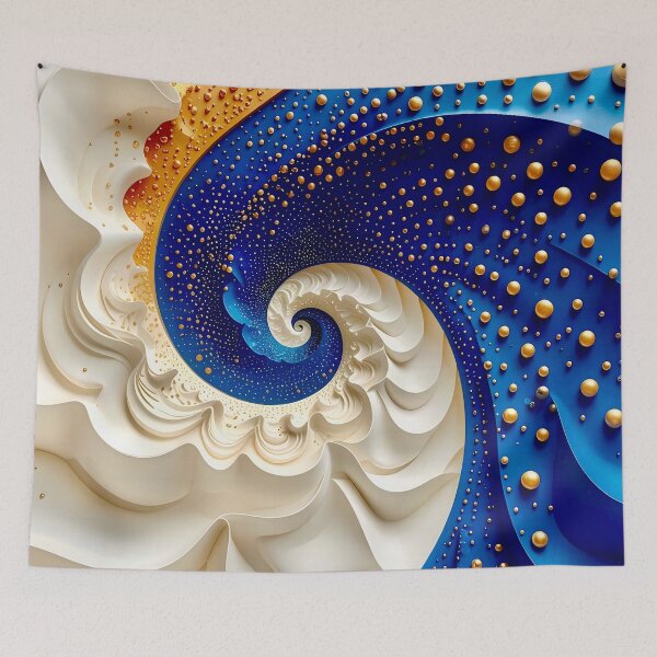 Item preview, Colorful Swirling Spiral Design in Blue and Gold designed and sold by Vicky Brago-Mitchell®.