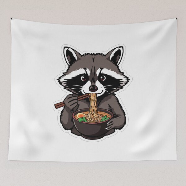 Item preview, ute Raccoon Eating Ramen – Funny Kawaii Animal Noodle Lover Gift designed and sold by Kiinaaa.