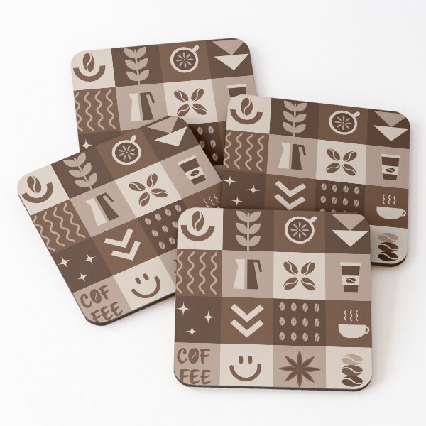 Item preview, Coffee Geometric Square Pattern designed and sold by IrynaAlex.