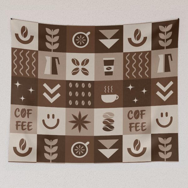 Item preview, Coffee Geometric Square Pattern designed and sold by IrynaAlex.