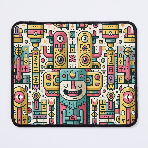 Item preview, Vibrant Folk Art Abstract Machine Totem designed and sold by Romgora.
