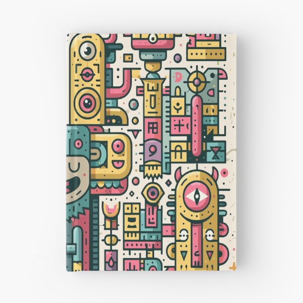 Item preview, Vibrant Folk Art Abstract Machine Totem designed and sold by Romgora.