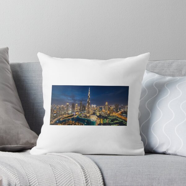Item preview, Downtown Dubai Illuminated Night - Premium Canvas Print designed and sold by MiniBuildPrints.