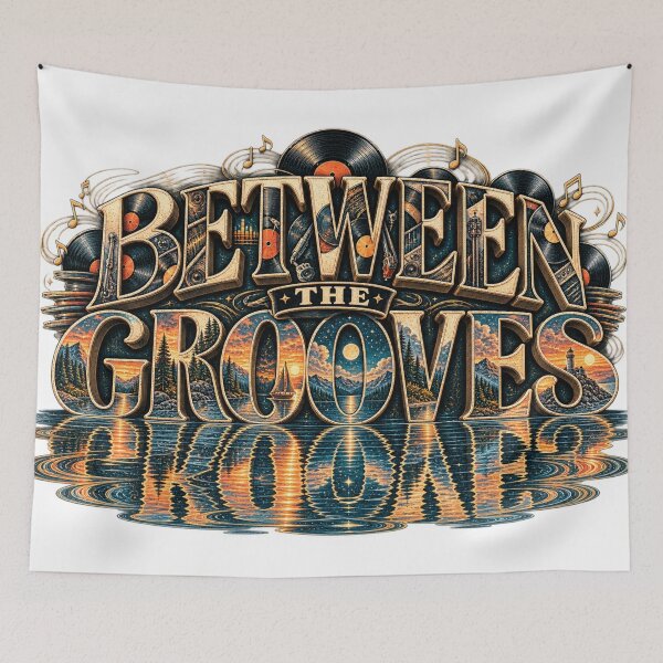 Item preview, Between the Grooves – Vinyl Reflection Typography designed and sold by Golden Era Studio.