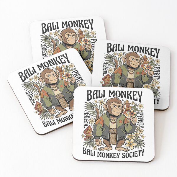 Item preview, Bali Monkey Society Tropical Island Monkey Vintage Design designed and sold by cannsuh.